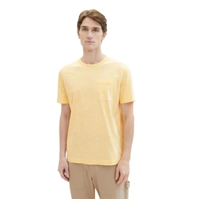 Abbildung von TOM Tailor IN Melange Optik Tshirt basic, Herren, Größe: Medium, Sunny yellow finestripe