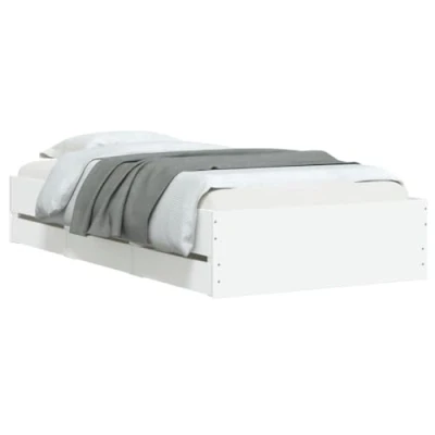 Abbildung von vidaXL Bett Bettgestell mit Schubladen Weiß 100x200 cm Holzwerkstoff