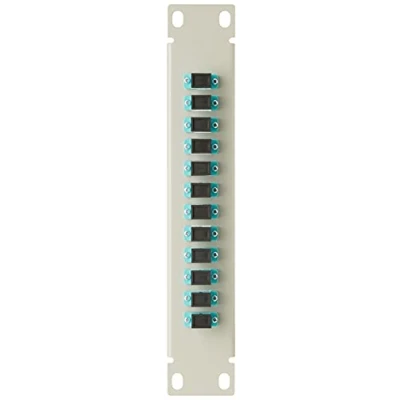 Abbildung von Delock 10″ LWL Patchpanel 12 Port SC Simplex aqua 1 HE grau