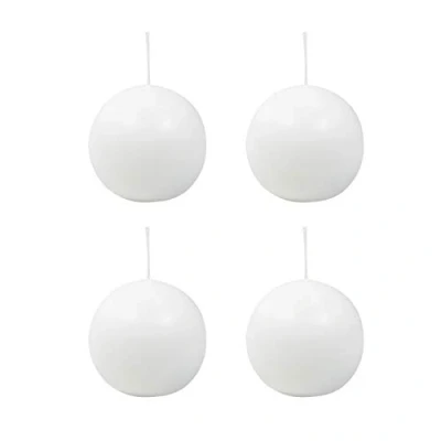 Abbildung von Ebersbacher Kerzenfabrik GmbH 4er Pack Kugelkerze weiß, Ø 80 mm, 4 Stück