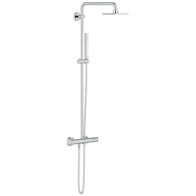 Abbildung von GROHE Euphoria 152 Duschsystem mit Thermostatbatterie (wassersparend, Wandmontage, Verbrühungsschutz, Antikalk System), chrom, 27932000