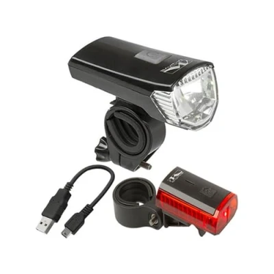 Abbildung von M Wave Unisex Erwachsene Atlas K 11 USB LED Akkulampenset, Schwarz, One Size