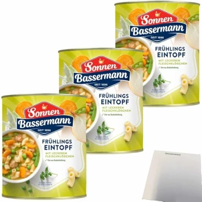 Abbildung von Sonnen Bassermann Frühlings Eintopf 3er Pack (3x800g Dose) + usy Block