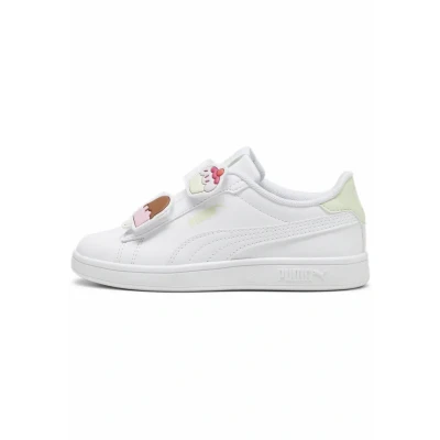 Abbildung von Puma Smash 3.0 Badges Sneaker low für Kinder, Größe: 34.5, White green illusion Schuhe