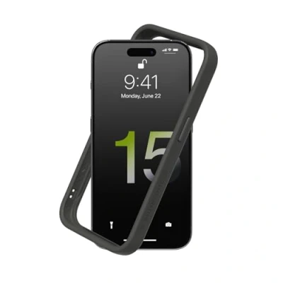 Abbildung von RhinoShield Bumper Case kompatibel mit [iPhone 15 Pro Max] CrashGuard Stoßdämpfende Schutzhülle im schlanken Design 3.5 Meter Fallschutz Graphite