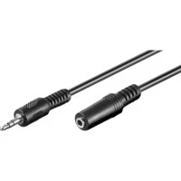 Abbildung von Goobay 50090 Kopfhörer und Audio Verlängerungskabel AUX; 3 polig; 3,5 mm Klinke Stecker (3 Pin, stereo) auf Buchse stereo), Schwarz, 5 Meter