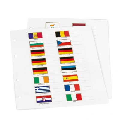 Abbildung von Leuchtturm, Selbstklebende Etiketten Euroflaggen pro Satz