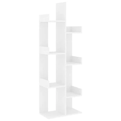 Abbildung von vidaXL Bücherregal mit 8 Fächern Standregal Aktenregal Wandregal Büroregal Regal Mehrzweckregal Dekoregal Weiß 48x25,5x140cm Holzwerkstoff
