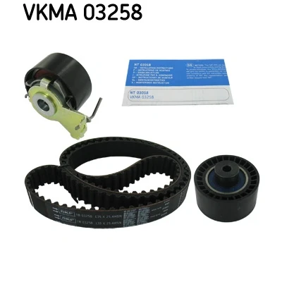 Abbildung von SKF VKMA 03258 Zahnriemensatz 135 mit abgerundetem Zahnprofil PEUGEOT: 206 Schrägheck, 307 207 CITROËN: C4 I Schrägheck