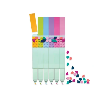Abbildung von Lego DOTS 6er Pack Marker mit schnell trocknender Tinte Innovative Malwerkzeuge für angehende Künstler