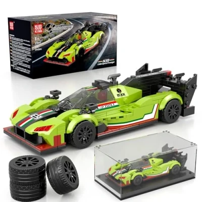 Abbildung von Mould King 27097 Technik Sportwagen Bausteinsets mit Acryl Vitrine Modellautos zum Sammeln, Geschenke für Kinder ab 8+ Jahren/Erwachsene Sammler Enthusiasten (399 Teile)