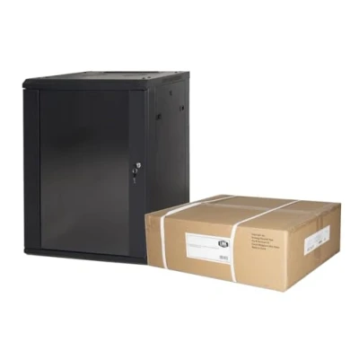 Abbildung von Connetto 19 Zoll (38,4 cm) 12 Wandeinheiten (H) 635 x (B) 600 (T) 450 schwarz zerlegt Glastür