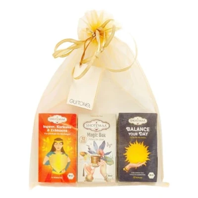 Abbildung von GUSTONE. Bio Tee Reise Geschenkset 3 hochwertige Teebeutel Boxen