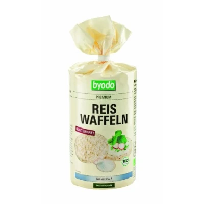 Abbildung von Byodo Bio Reiswaffeln mit Meersalz 6er Pack (6 x 100g) Knuspriger Snack aus Reis Vegan, glutenfrei &amp; wenig Kalorien Perfekt für Zwischenmahlzeiten und Beilagen
