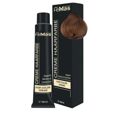 Abbildung von FemMas Premium Haarfarbe Hair Color Cream 100ml Mittelblond Gold Intensiv 7.33
