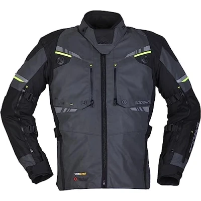 Abbildung von Modeka Taran Flash Motorrad Textiljacke (Black/Grey,XXL)