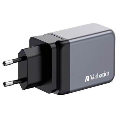 Abbildung von Verbatim GaN Charger 65 W, 3 Ports USB C Ladegerät, Power Adapter mit 2 x und 1 A, Schnellladegerät als Mehrfachstecker, für Apple MacBook, Notebook, iPad, iPhone, Samsung Co