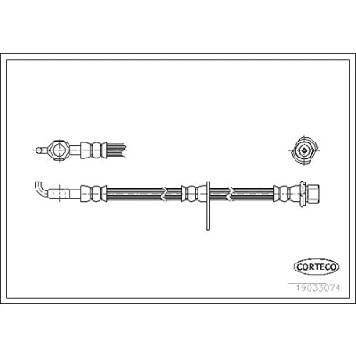 Abbildung von CORTECO 19033074 Bremsschläuche Vorderachse links 590 TOYOTA: Corolla IX Schrägheck, Verso