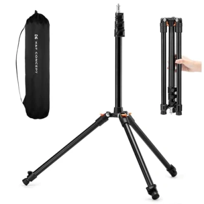 Abbildung von K&amp;F Concept 200cm Fotografie Lichtstativ, Reversible Alu Lampenstativ Quick verstellbare, Umkehrbares Handy Stativ w/ 1/4&quot; Schraube &amp; Stativtasche für Strobe Licht Kamera Softbox，11 lb/5kg Last