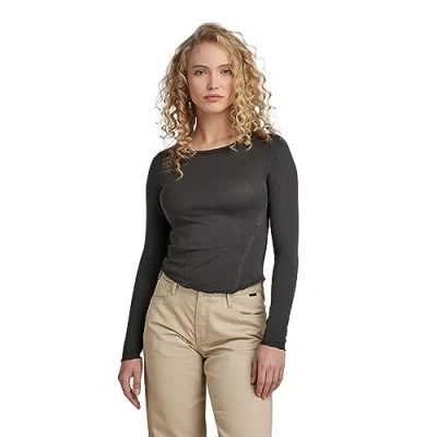 Abbildung von G Star Adjustable SLIM Langarmshirt, Damen, Größe: Large, Shadow