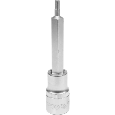 Abbildung von YATO YT 04390 Steckschlüsseleinsatz DIN3120 4mm Chrom Vanadium Stahl, Werkzeugstahl