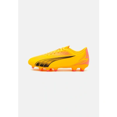 Abbildung von Puma Ultra PLAY FG/AG JR Unisex Fußballschuh Nocken für Kinder, Größe: 37.5, Sun stream/black/sunset glow Schuhe