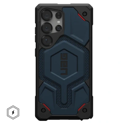 Abbildung von Samsung Galaxy S25 Ultra Hülle MagSafe Kunststoff UAG Hard Case/Backcover Handyhülle Dunkelblau Shockproof/Stoßfest