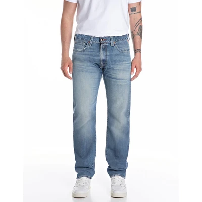 Abbildung von Replay Deryck Pants Jeans Straight Leg, Herren, Größe: 30x32, Medium blue