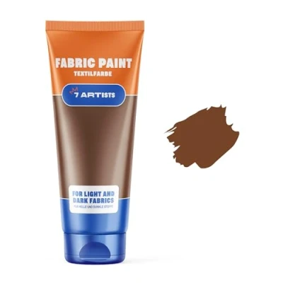 Abbildung von 7 Artists Stoffmalfarben Stofffarben Textilfarbe Braun Acrylfarbe Auf Wasserbasis Flasche 60 ml Waschmaschinenfest Nach Fixierung Hochdeckend Für Dunkle Stoffe Deckweiß