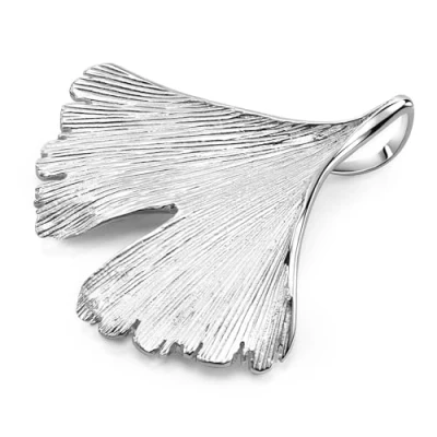 Abbildung von Materia Kettenanhänger Ginkgo / Ginkgoblatt Silber KA 277, 925 Sterling Silber, rhodiniert