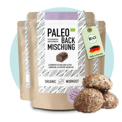 Abbildung von PALEO BACKMISCHUNG 3er Pack Bio Brot Alternative gluten frei lower carb Eiweiss clean eating Fitness hefefrei ohne Getreide, Organic Workout