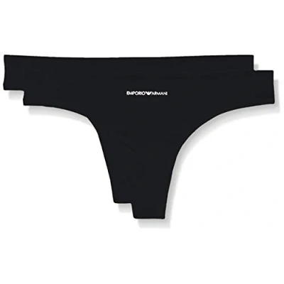 Abbildung von Emporio Armani Thong 2 PACK String, Damen, Größe: Large, Nero
