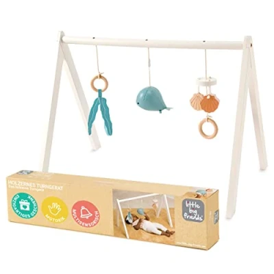 Abbildung von Little big friends Ocean Wooden Activity Arch and Baby Gym with 3 Hanging Toys for or Newborn