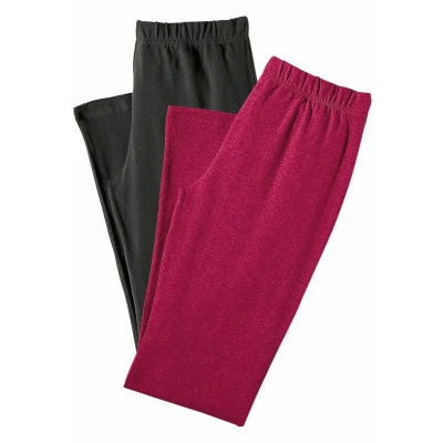 Abbildung von Lascana 2ER PACK Jogginghose, Damen, Größe: 48/50, Schwarz + himbeere
