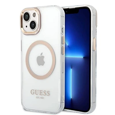 Abbildung von Guess GUHMP14MHTRMD Hülle für iPhone 14 Plus 6,7&quot; Gold/Gold Hard case Metal Outline