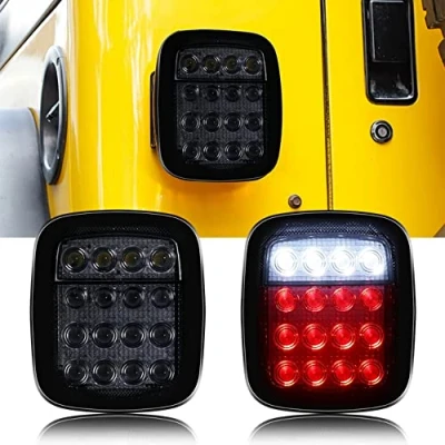 Abbildung von PNNNU 16 LEDs Universal Rücklicht Bremse Rückfahrlicht Für Jeep Wrangler YJ TJ CJ JK 2 Stück,Smoke