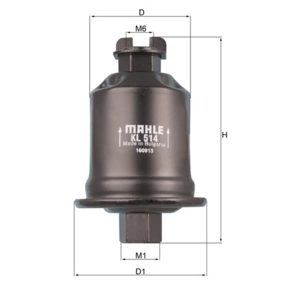 Abbildung von MAHLE ORIGINAL KL 513 Kraftstofffilter Leitungsfilter 7,9 TOYOTA: HILUX 3 Pick up, 6 Picnic