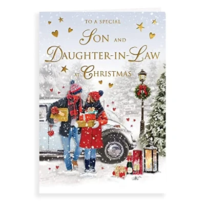 Abbildung von Weihnachtskarte für Sohn und Schwiegertochter 22,9 x 15,2 cm Regal Publishing, C85491