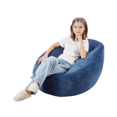 Abbildung von VEVOR Sitzsack Sitzkissen Bean Bag Kissen Sessel 90x85cm mit Armlehnen Blau