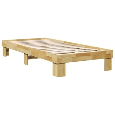Abbildung von vidaXL Massivholzbett ohne Matratze 90x200 cm Eichenholz, Bett, Schlafzimmermöbel, Einzelbett, Bettrahmen, Möbel Schlafzimmer, Bettgestell Massivholz