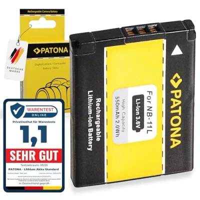 Abbildung von PATONA Akku Ersatz für Canon NB 11L 11LH NB11L Batterie Kompatibel mit Ixus 125 HS 135 240 PowerShot A3500 A4000 A2300 A2400 A2500 A2600 A3400