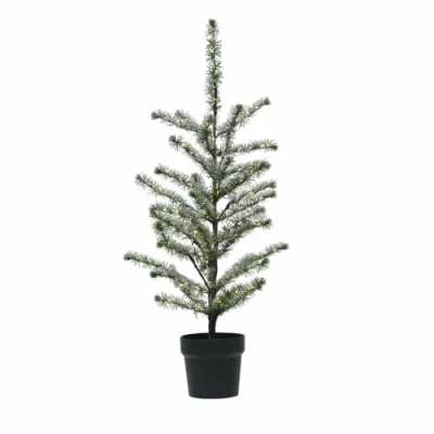 Abbildung von Loberon Deko Baum Lawrence, Christbaum mit LEDs, immergrün, naturnahes Design, Tanne, Weihnachtsdeko, Weihnachten, Kunststoff, Eisendraht, Zement, grün