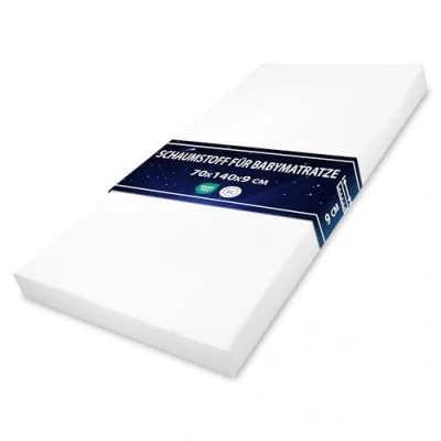 Abbildung von Totsy Baby Schaumstoff für Babymatratze Reisebett Matratze 140 x 70 9 cm Reisematratze Babybett Schaumstoffmatratze Kindermatratze Oeko Tex Zertifikat