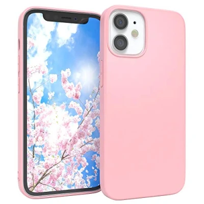 Abbildung von EAZY CASE Handyhülle Silikon mit Kameraschutz kompatibel iPhone 12 Mini in Rosa, Ultra dünn, Slimcover, Silikonhülle, Hülle, Softcase, Backcover