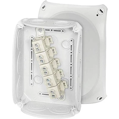 Abbildung von Hensel 62000010 Abzweigkasten (L x B H) 77 180 130 mm Lichtgrau (RAL 7035) IP66 (Frontplattendichtung) 1 St.