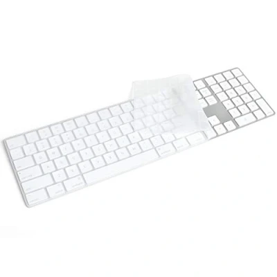 Abbildung von Masibloom Transparente Silikon Tastaturabdeckung für Apple iMac Magic Keyboard mit Ziffernblock MQ052LL/A (A1843), US/EU Layout, ultradünne Schutzhülle (Silikon, transparent)