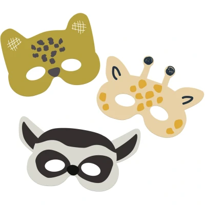 Abbildung von Zoo Party Masken 6 Stück
