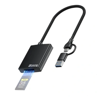Abbildung von JJC CFexpress Typ A Kartenleser USB 3.2 Gen2 10Gbps, C 2 in 1 Externer Schreiber, Tragbarer Aluminium Speicherkarten Adapter für i Phone 15 Android MacOS Windows