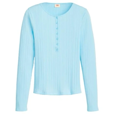Abbildung von Levi&#039;s DRY Goods Vacationer Langarmshirt, Damen, Größe: XS, Niagara mist