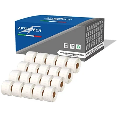 Abbildung von Aftertech 20x 99012 36 x 89 mm Rollen kompatible Klebeetiketten (260 Etiketten/Rolle = 5200 insgesamt) für Dymo LabelWriter Seiko SLP Etikettendrucker S0722400 20x99012